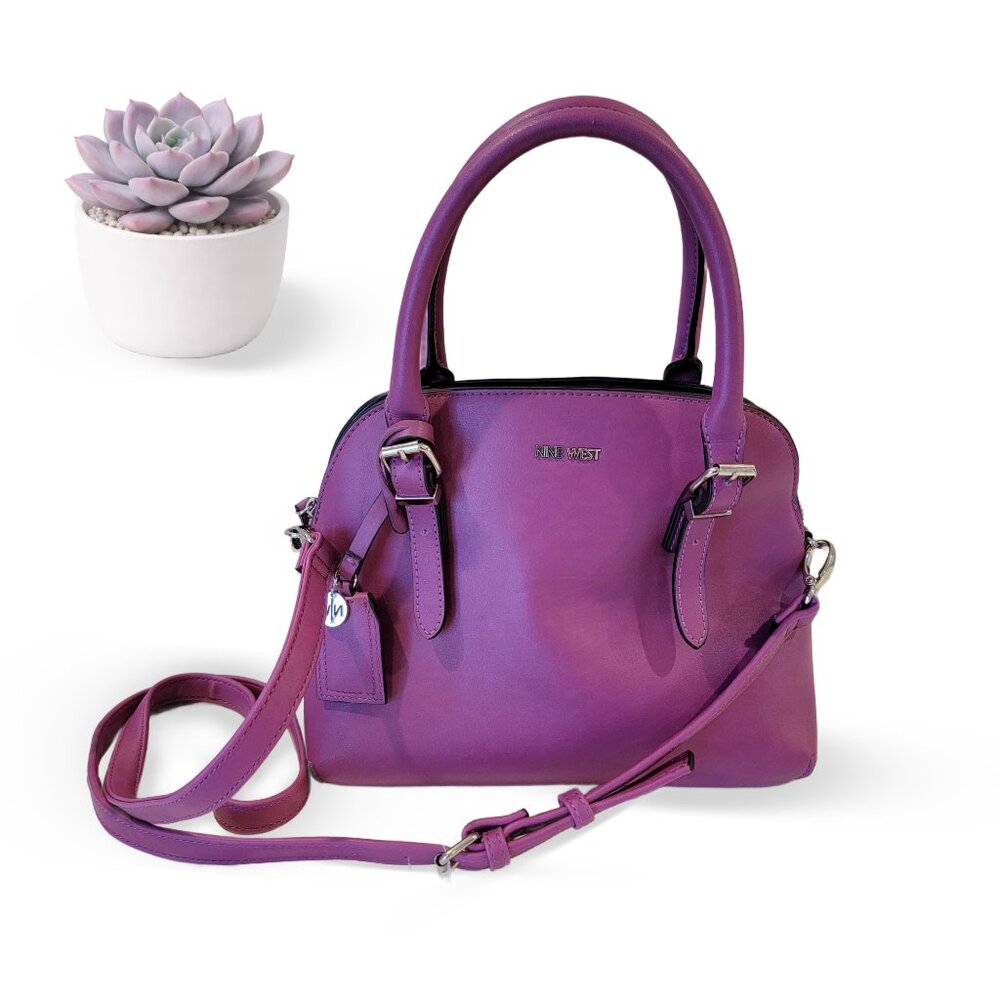 Nine West Pink Structured Satchel with Crossbody Strap
